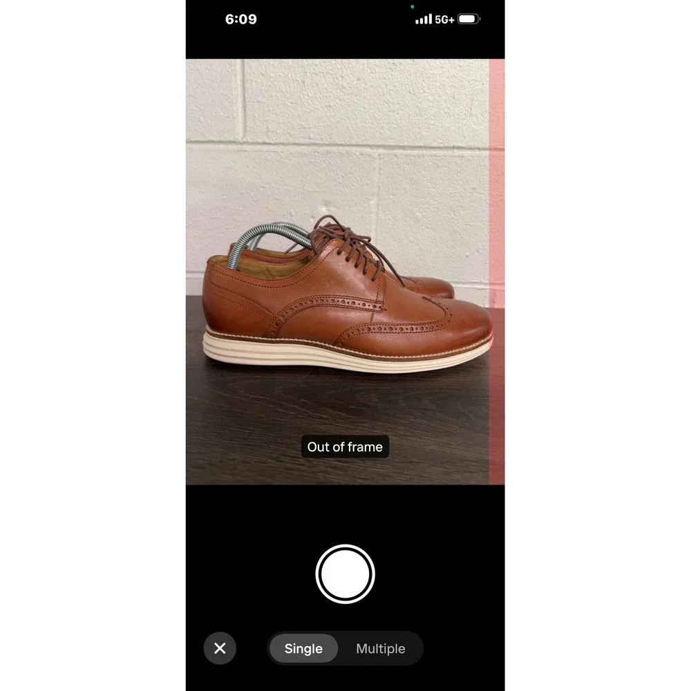 Cole Haan Grand.OS Mens 10M British Tan Leather Wingtip Oxford Shoes C26471